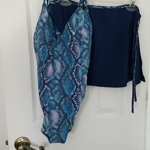 One piece bath suit and matching shirt